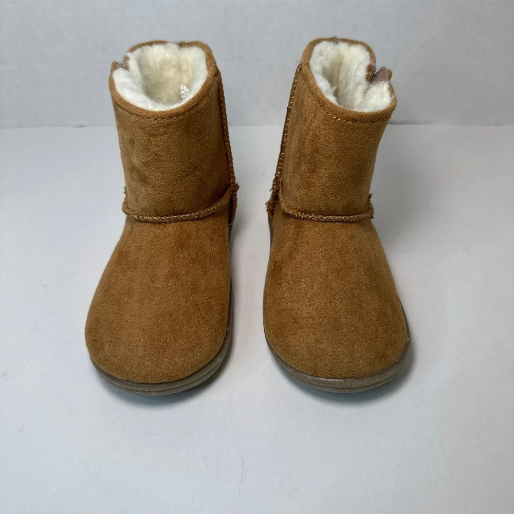 Wonder Nation Toddler Chestnut Brown Faux Fur Lined Boots Size 6